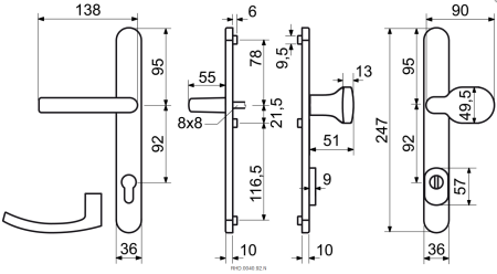 Dveřní profilové kování RICHTER RHD 0040 (nerez)