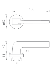 Dveřní kování SUPRA - R 3097 (BS - Černá matná)