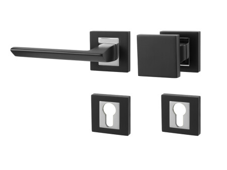 Dveřní kování MP Jasper HR (BS/OC - Černá matná / chrom lesklý)