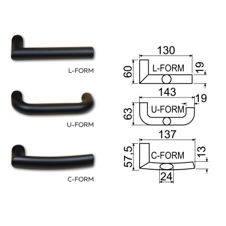 Bezpečnostní kování RICHTER R.711.ZB TB3 (černá)