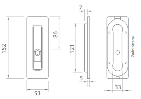 Mušle na posuvné dveře MP TI 4181 5S - WC (WS)