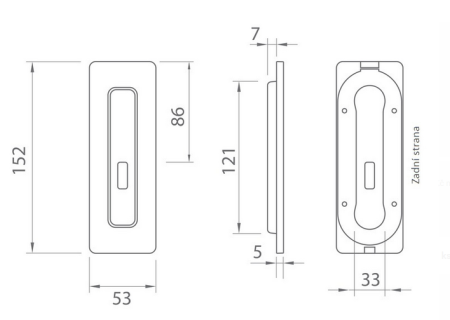 Mušle na posuvné dveře MP TI 4181 5S - BB (OLS)