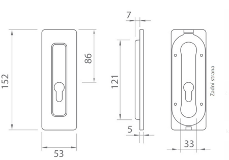 Mušle na posuvné dveře MP TI 4181 5S - PZ (OLV)