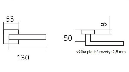 Dveřní kování TWIN CUBOID HR C 1682FL (CM)