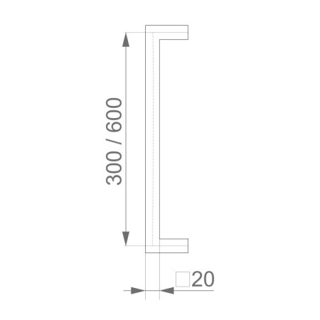 Nerezové dveřní madlo  „U“ HOLAR, Ø20 mm kulaté - Satin mat