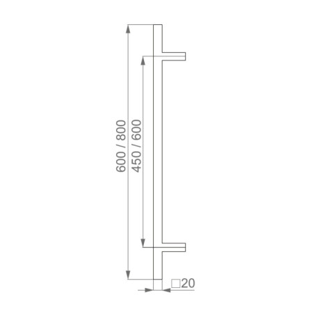 Nerezové dveřní madlo „F1“ HOLAR, 20x20 mm - Satin matný