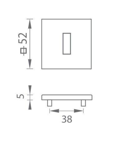 Dveřní rozeta MP - TI -  HR 5SQ T3 (BS - Černá matná)