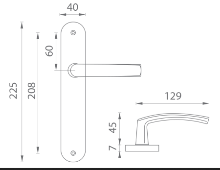 VÝPRODEJ Dveřní kování MP BA - MIRA - S (F8 - Nikl matný) - BB, rozteč 72 mm, klika-klika