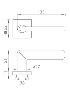 Dveřní kování MP ELIPTICA - HR 4165 5SQ T1 (BS - Černá matná)