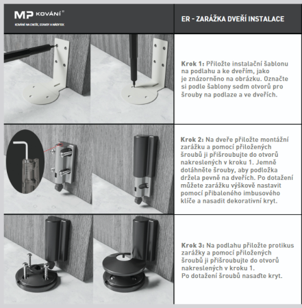 Dveřní zarážka MP ER (BS - Černá matná)