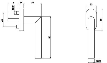 Okenní kování TWIN VISION H 1802 RO, KONSTRUKCE PLAST, 3 polohy (E)