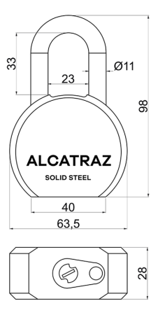 Ocelový zámek RICHTER RV.ALCATRAZ.65