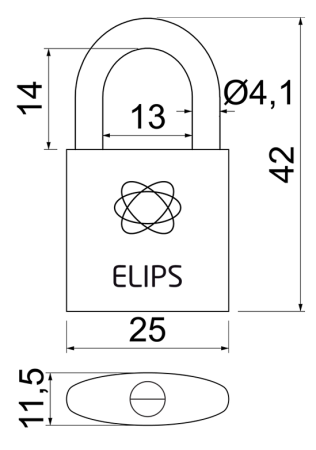 Visací zámek RICHTER RV.ELIPS.25 (mosaz)