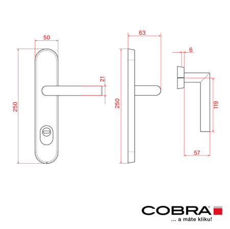 Bezpečnostní kování COBRA TOWER S s klikou VISION s překrytkou (F4 - bronzový elox)