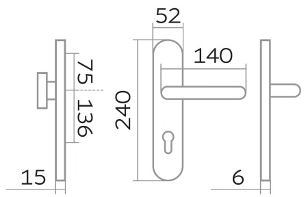 Bezpečnostní kování TWIN ALPHA DEF (F9)