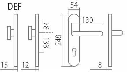 Bezpečnostní kování TWIN COLUMBUS H 2087KS s klikou VISION (E)