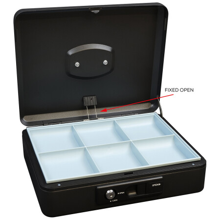 Ocelová pokladnička s páčkou RICHTER LC.300 (černá matná)