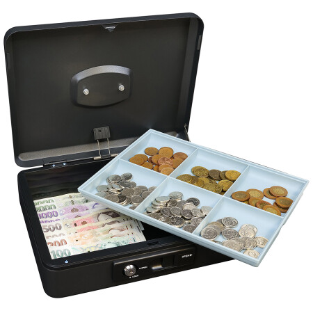 Ocelová pokladnička s páčkou RICHTER LC.300 (černá matná)