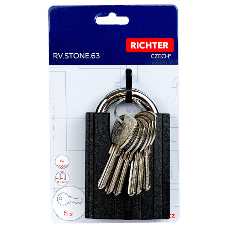 Ocelový visací zámek s krytem třmenu  RICHTER RV.STONE.63