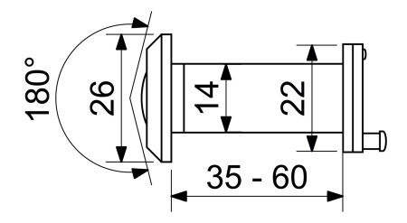 Dveřní kukátko protipožární RICHTER RVW.G.35-60.BZP (NI - Nikl)