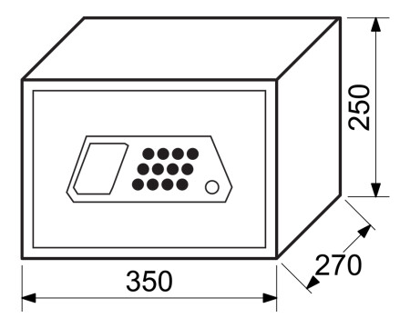 Ocelový sejf s elektronickým zámkem na otisk prstu RICHTER RS.25.GA.FIN