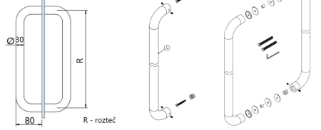 DVEŘNÍ MADLO TWIN BA 003D (E)