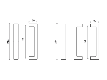 DVEŘNÍ MADLO TWIN TUKE Pi2007 (RC) - délka 214 mm, rozteč 195 mm