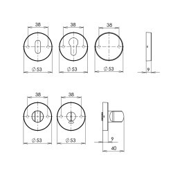 Dveřní kování HOLAR s kulatou rozetou MT 10 (nerez)