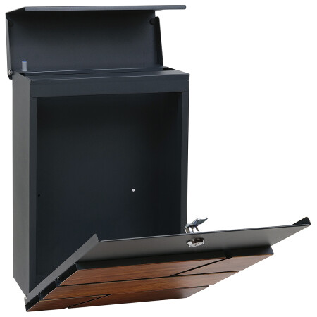 Poštovní schránka RICHTER BK.524.WO.AM (antracit matná s potiskem dřeva)