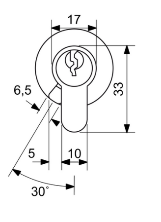 Cylindrická knoflíková bezpečnostní vložka RICHTER EURO SECURE R3