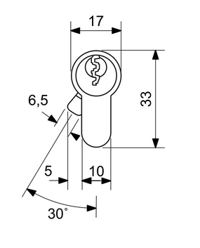 Cylindrická bezpečnostní oboustranná vložka RICHTER EURO SECURE R3