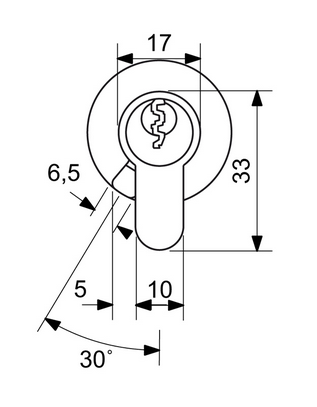Cylindrická bezpečnostná knoflíková vložka RICHTER EURO SECURE R3