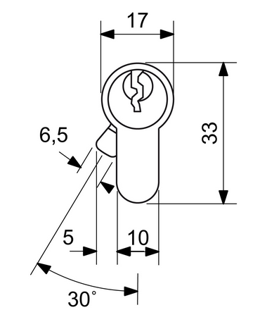 Cylindrická bezpečnostní vložka s prostupovou spojkou RICHTER EURO SECURE R3