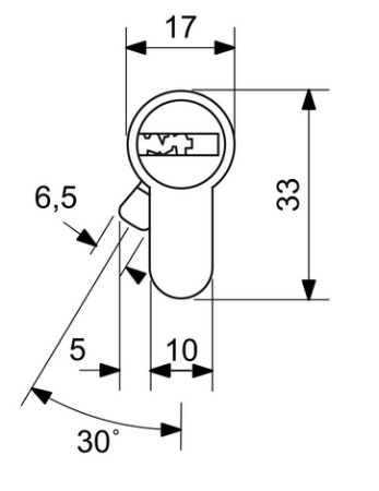 Cylindrická bezpečnostní vložka s prostupovou spojkou RICHTER EURO XSTAR R4