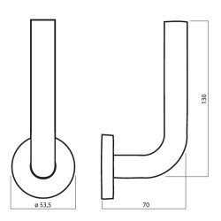 Dveřní kování HOLAR MT 01 s koulí a hranatou rozetou (nerez)