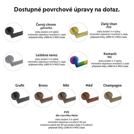 Dveřní kování HOLAR MT 00 s hranatou rozetou (nerez)