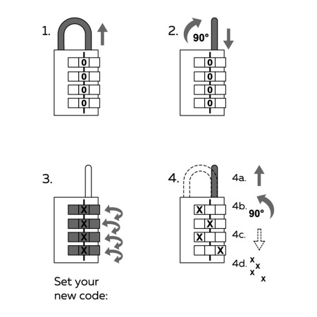 Hliníkový kódový visací zámek Richter RV.12002.40.MOD