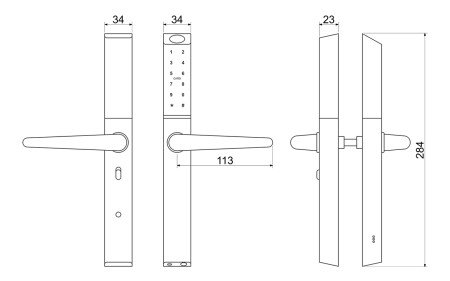 Digitální klika Richter DH.S3B.STR (stříbrná)
