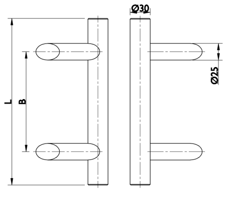DVEŘNÍ MADLO TWIN BF 118010 (E) - sešikmené - pár
