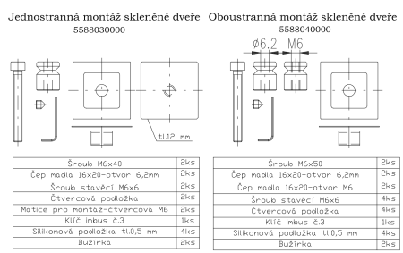 Dveřní madlo ROSTEX ALFA (černé) - jednostranné