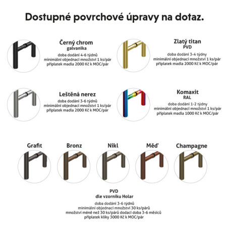 Nerezové dveřní madlo „U“ HOLAR (nerez lesk) - pár